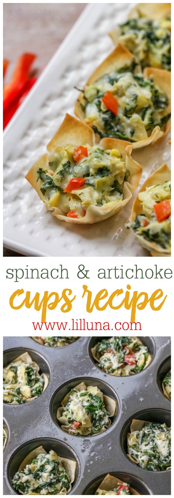 Spinach Artichoke Cups | Lil' Luna