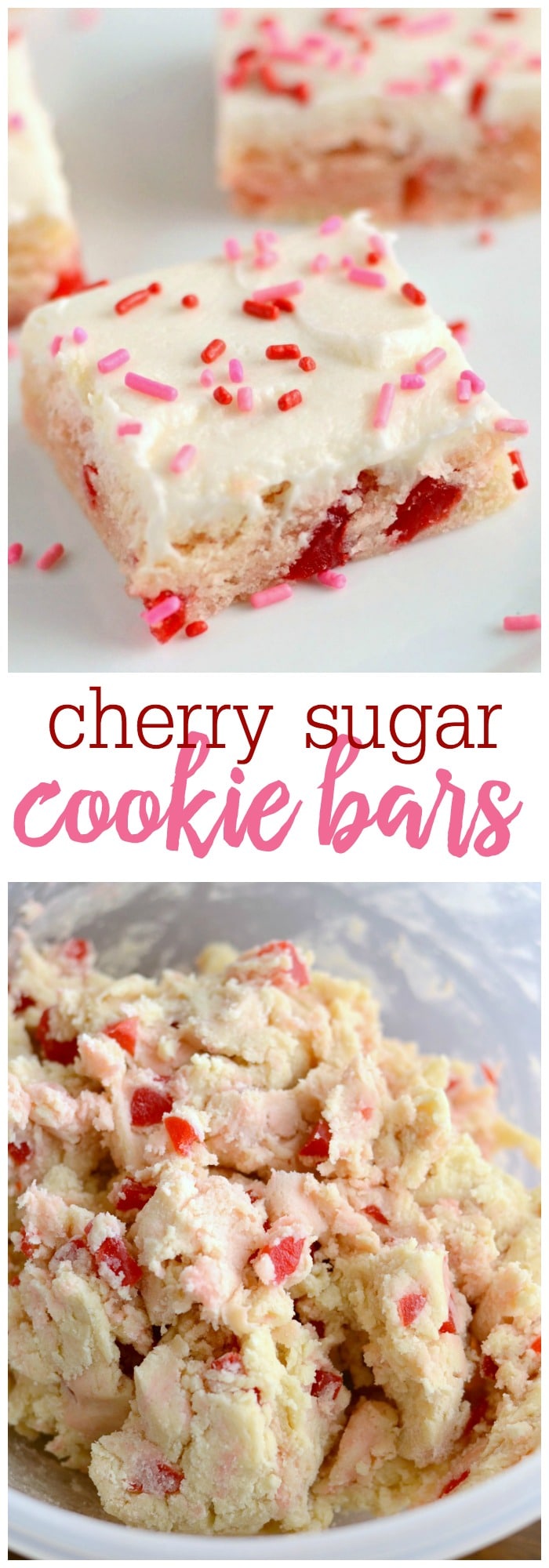 Maraschino Cherry Sugar Cookie Bars - Creations by Kara