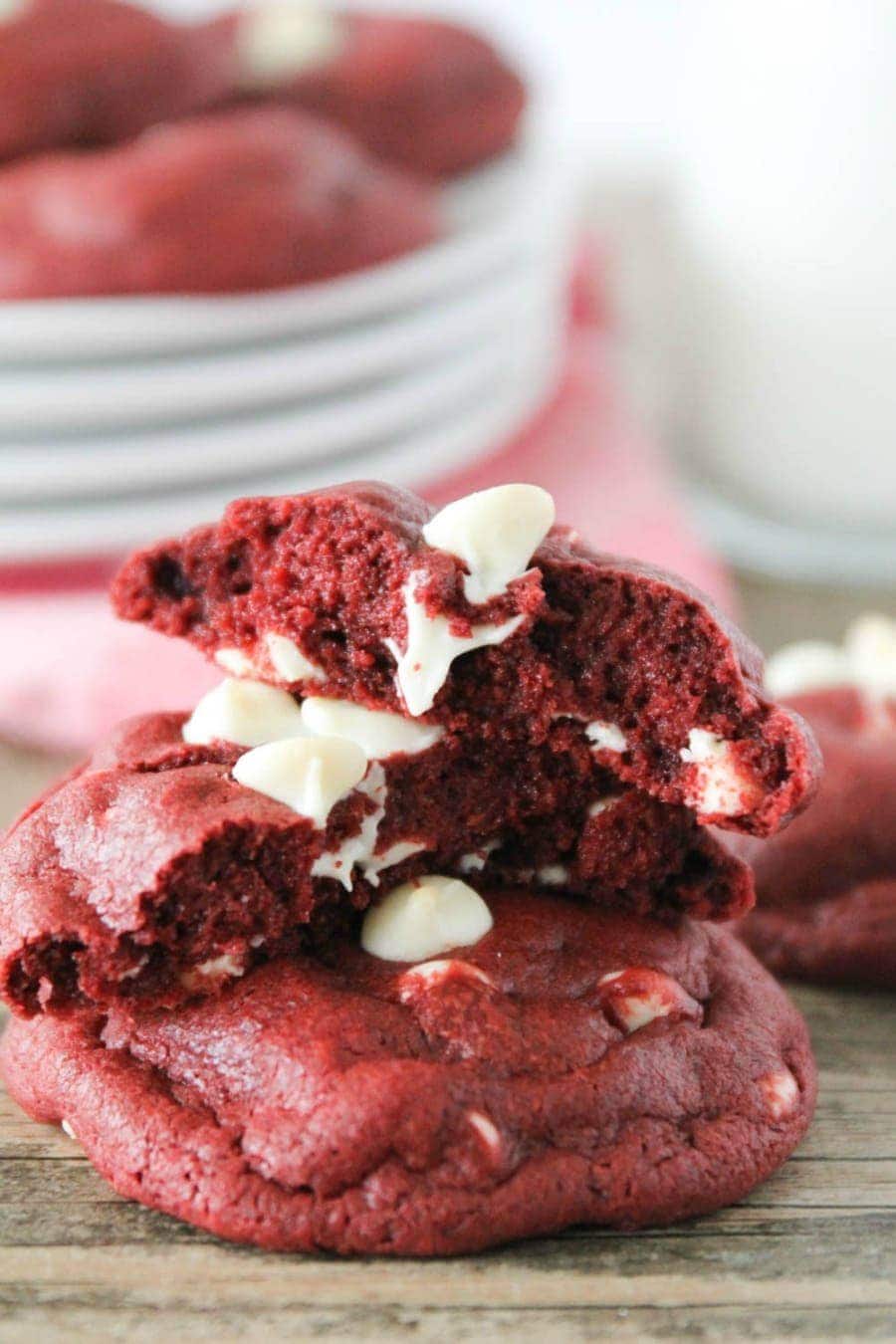 Red Velvet White Chip Cookies - Cookie Madness