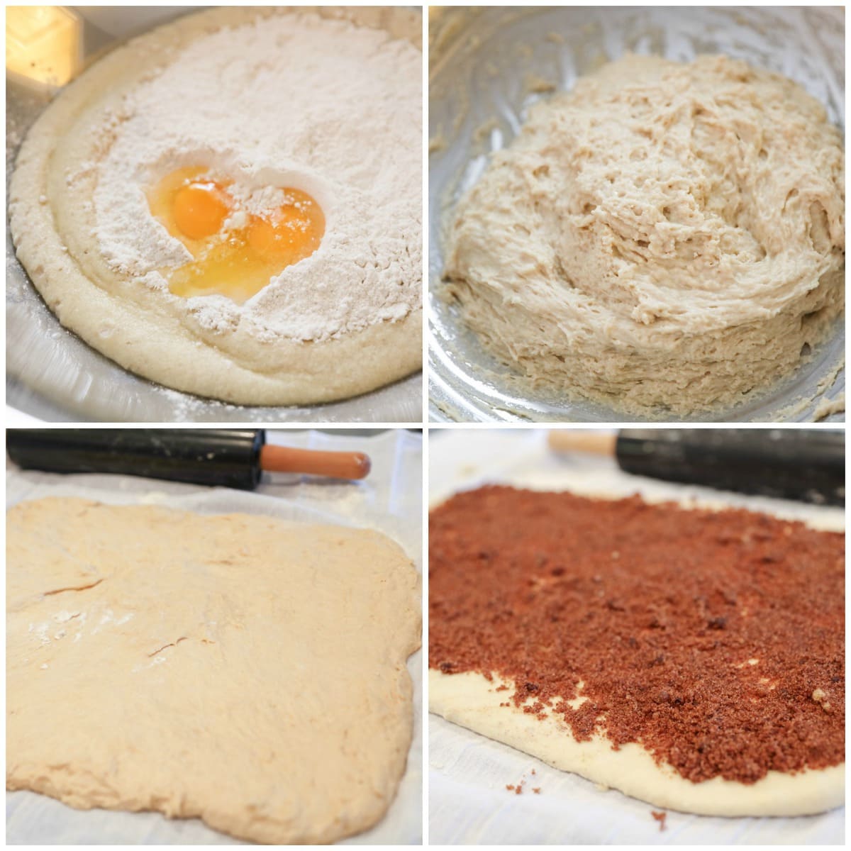 How to Make One Hour Cinnamon Roll process pics.