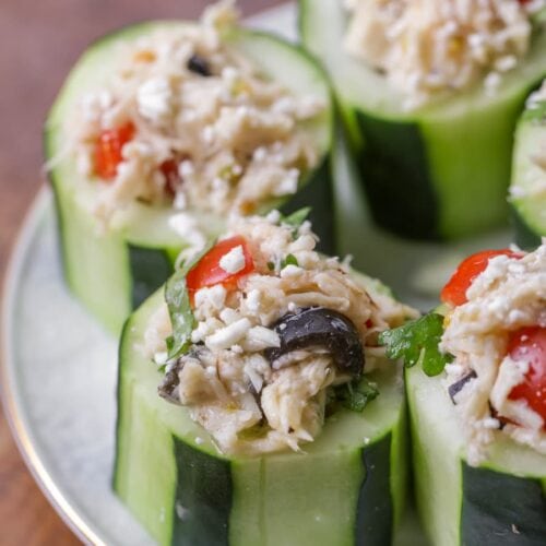 Greek Cucumber Cups | Lil' Luna