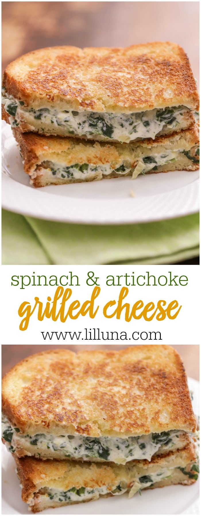 Spinach Artichoke Grilled Cheese Sandwich | Lil' Luna