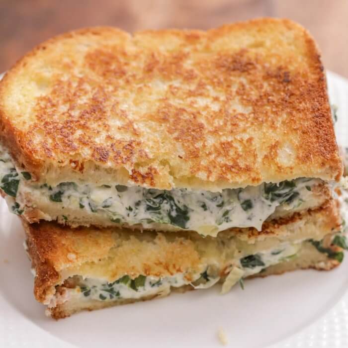 Spinach Artichoke Grilled Cheese Sandwich | Lil' Luna