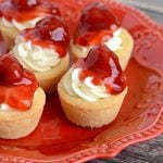 All the flavor of cherry cheesecake, served in mini sugar cookie cups!