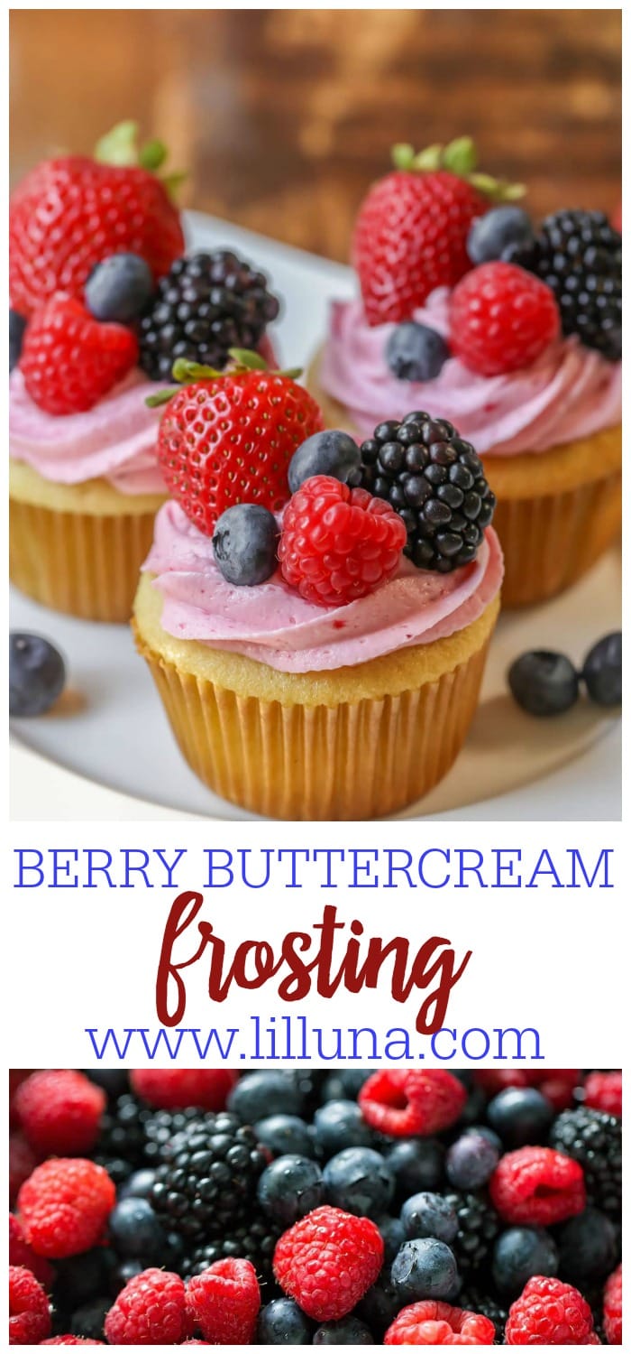 Berry Buttercream Frosting {With Fresh Berries} Lil' Luna