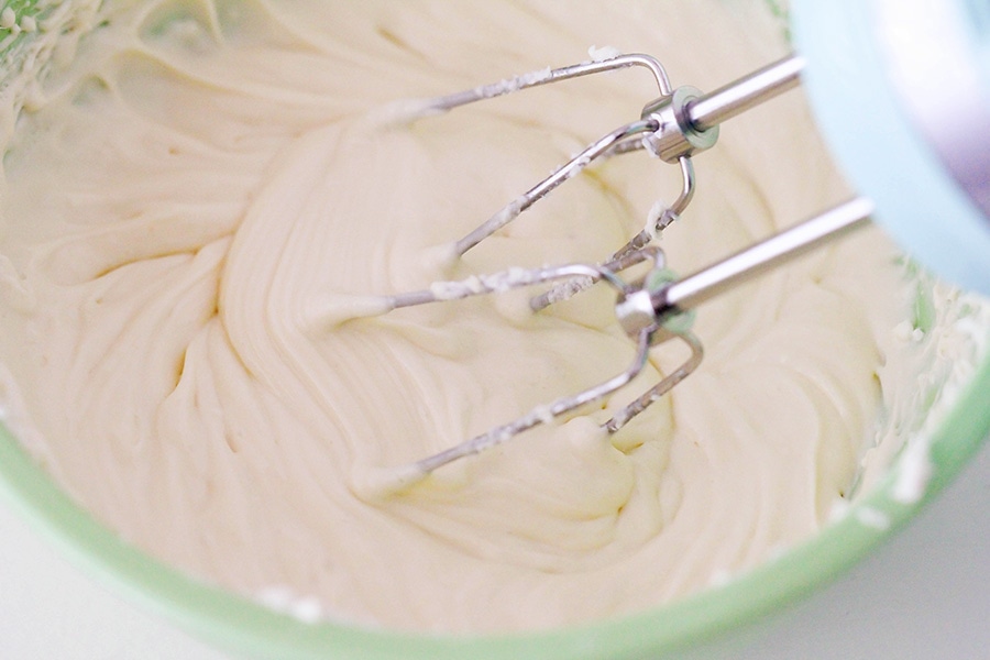 Whipped cream cheese filling for red velvet cream cheese brownies.