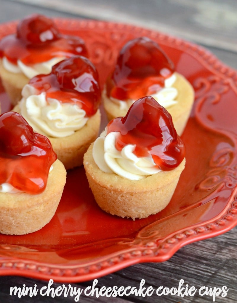 Mini Cherry Cheesecake Cookie Cups