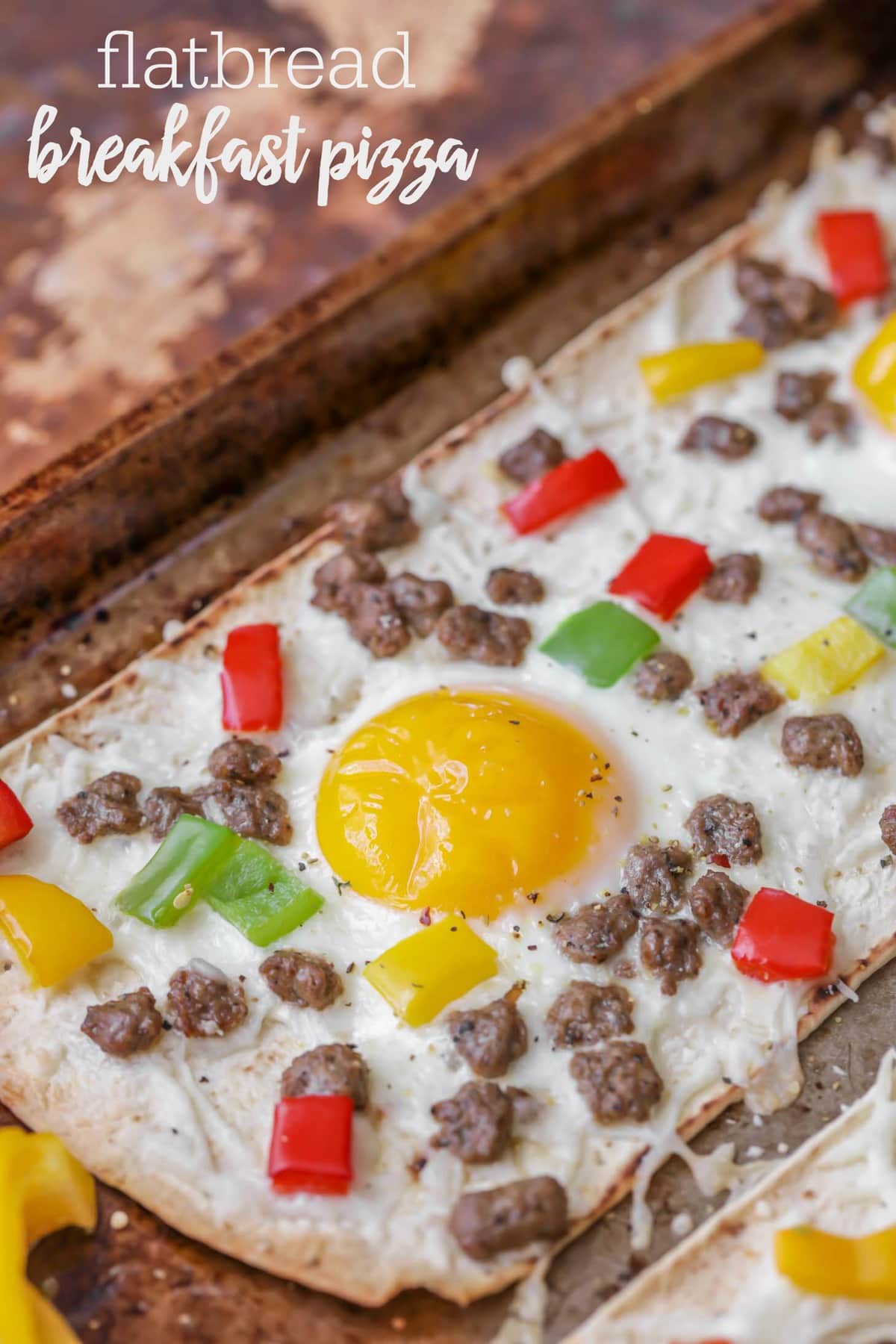 Flatbread Breakfast Pizzas on baking dishes