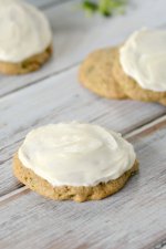 Soft zucchini cookies with cream cheese frosting