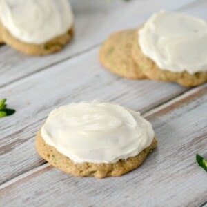 Soft zucchini cookies with cream cheese frosting