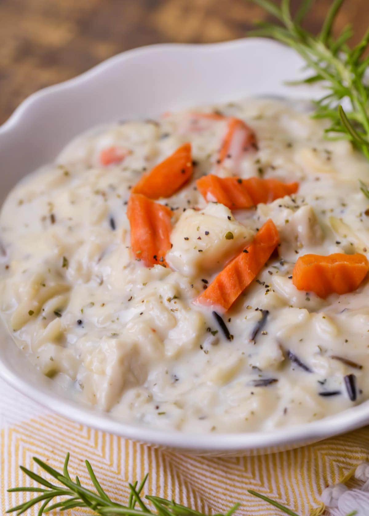 Freezer Meal Chicken Wild Rice Soup - Kiwi and Carrot