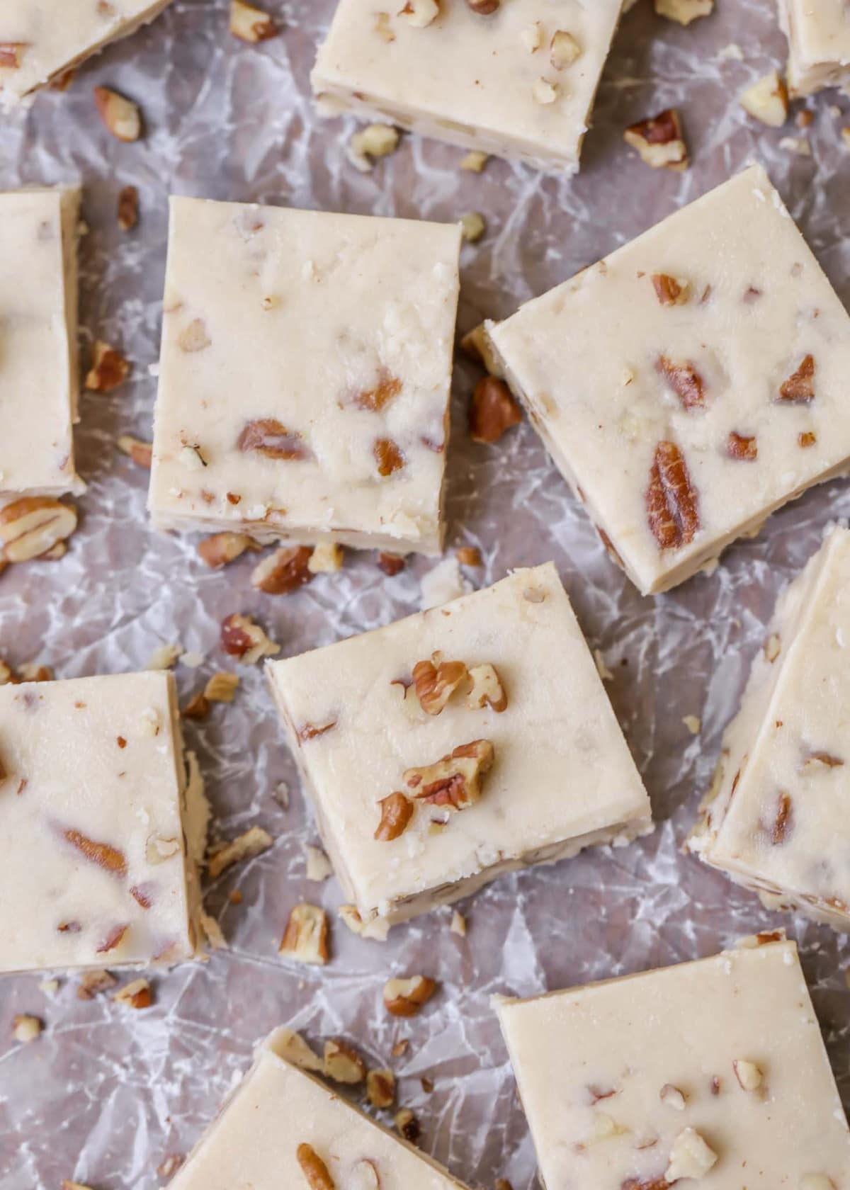 butter pecan fudge sprinkled with pecans