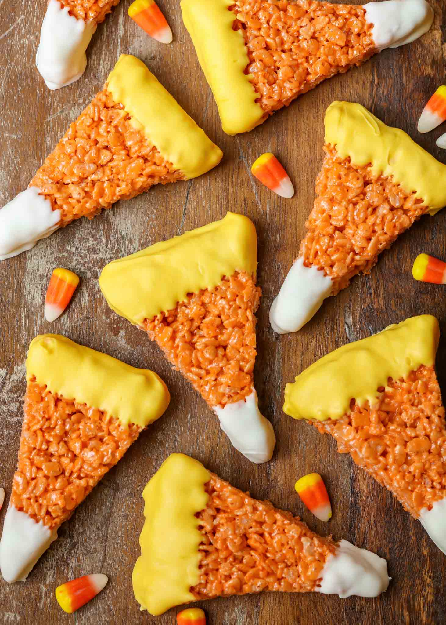 Candy Corn Rice Krispie Treats {Fun + Festive!} | Lil' Luna