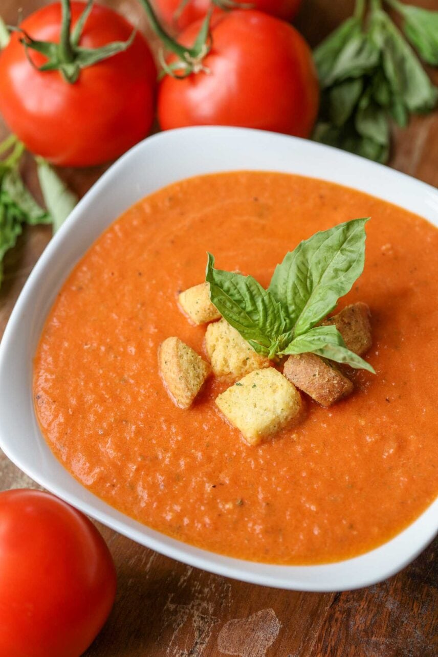 Creamy Tomato Basil Soup Recipe (+VIDEO) | Lil&amp;#39; Luna