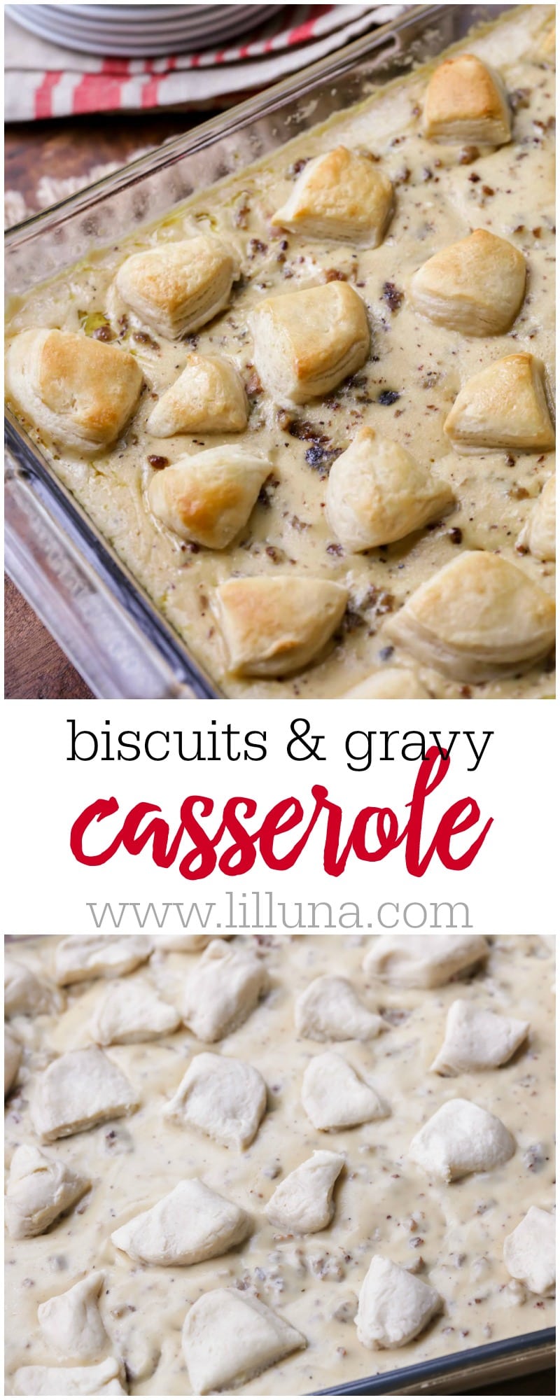 Easy biscuits and gravy casserole lil luna