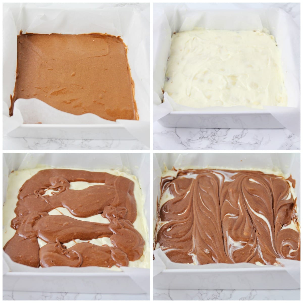 Cream cheese brownies process pics