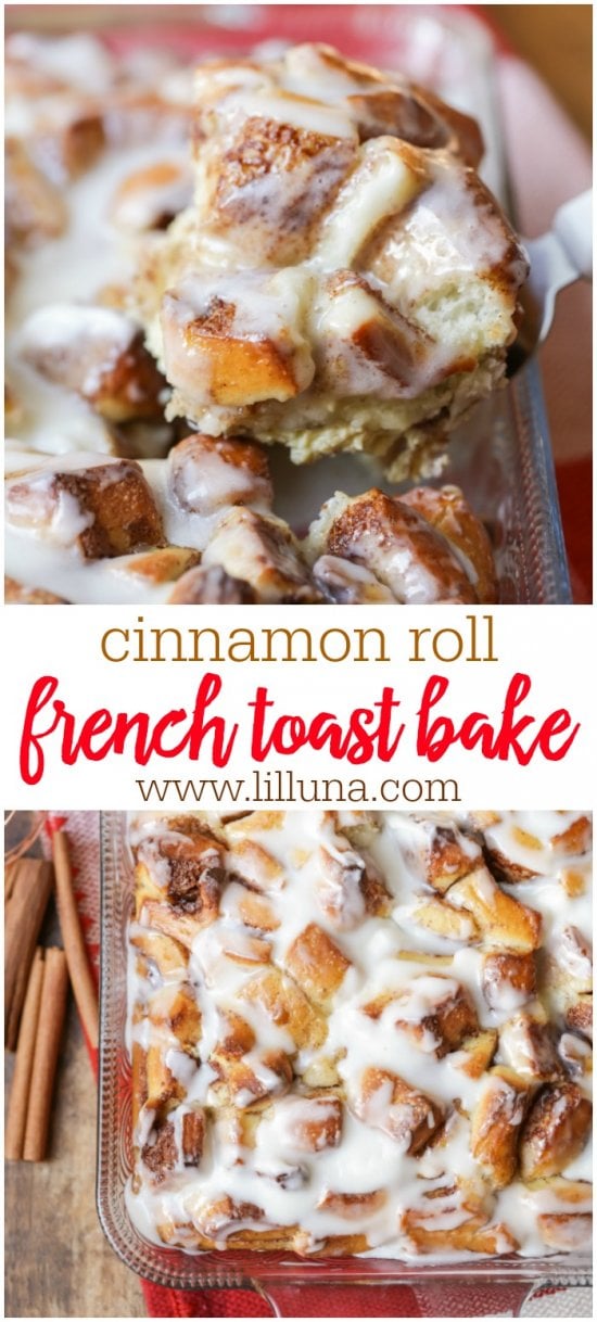 Cinnamon Roll French Toast Bake {Overnight + VIDEO} Lil' Luna