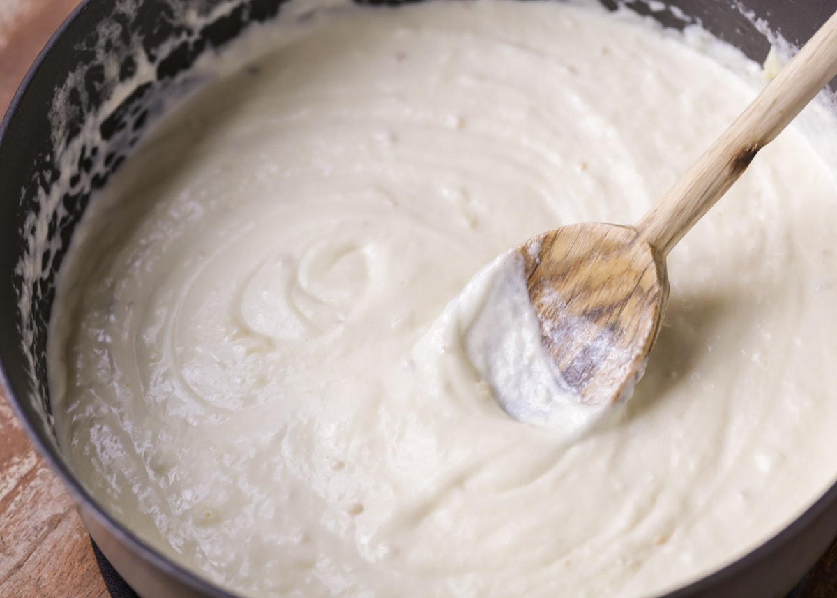 Creamy Pasta Sauce in a skillet.