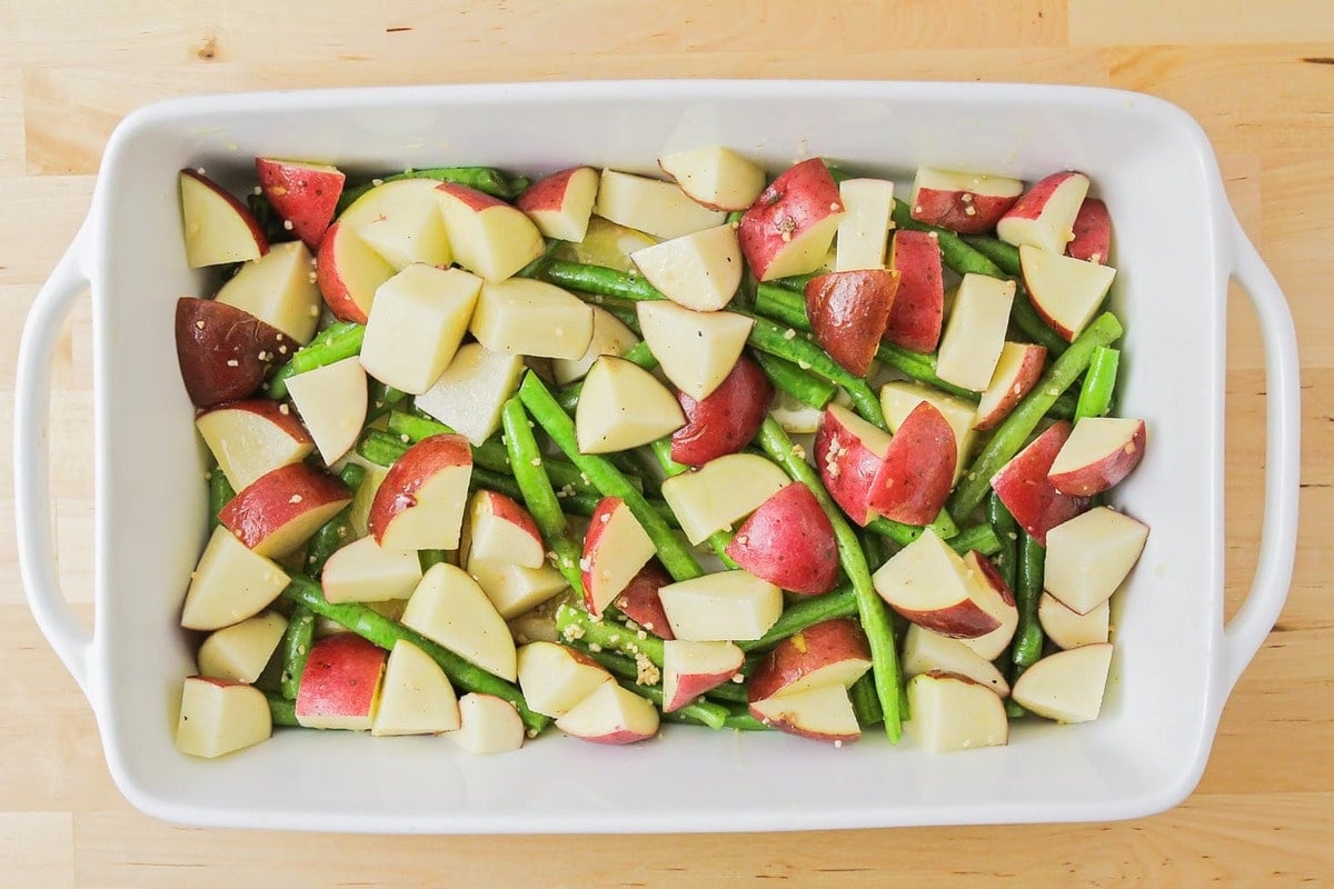 vegetables in a baking dish