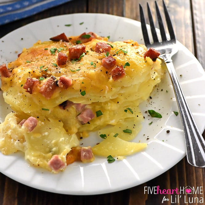 Cheesy Scalloped Potatoes and Ham Recipe | Lil' Luna