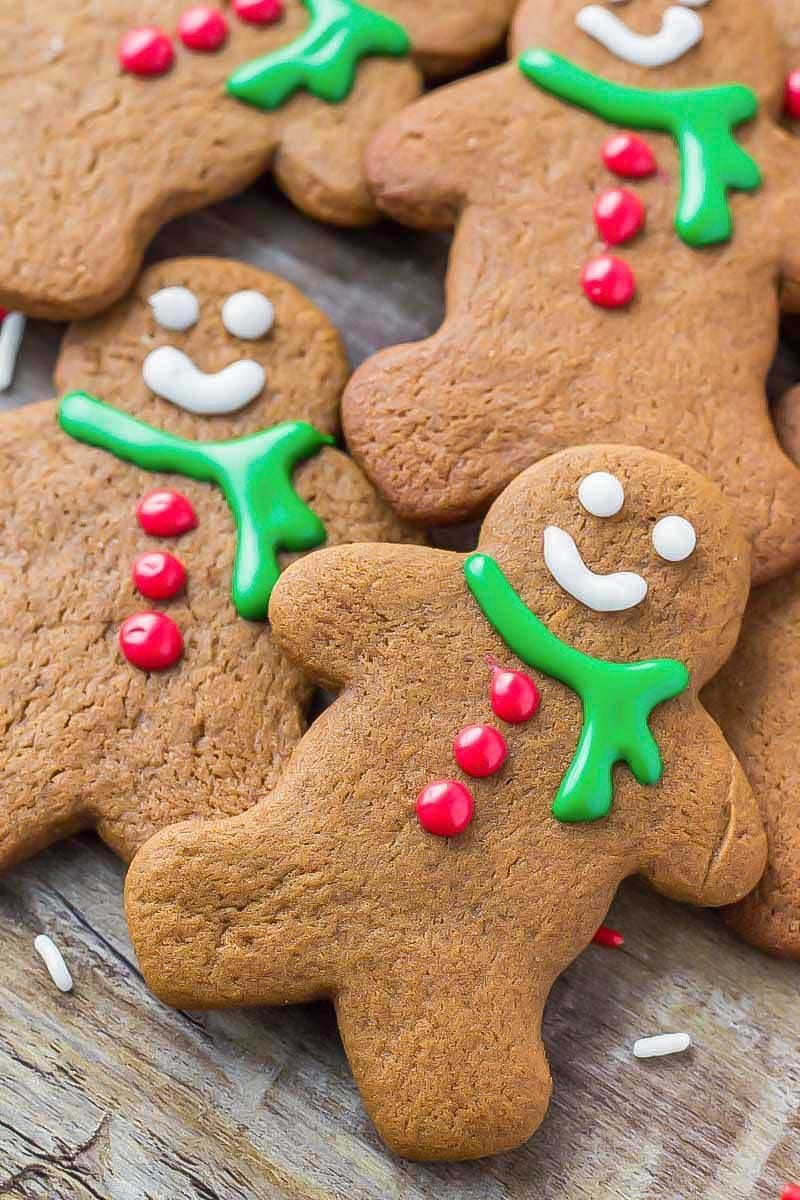 Ginger snap cookies - soft gingerbread cookies decorated with frosting.