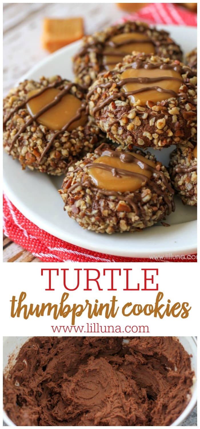 Turtle Thumbprint Cookies {With Caramel & Pecans} | Lil' Luna