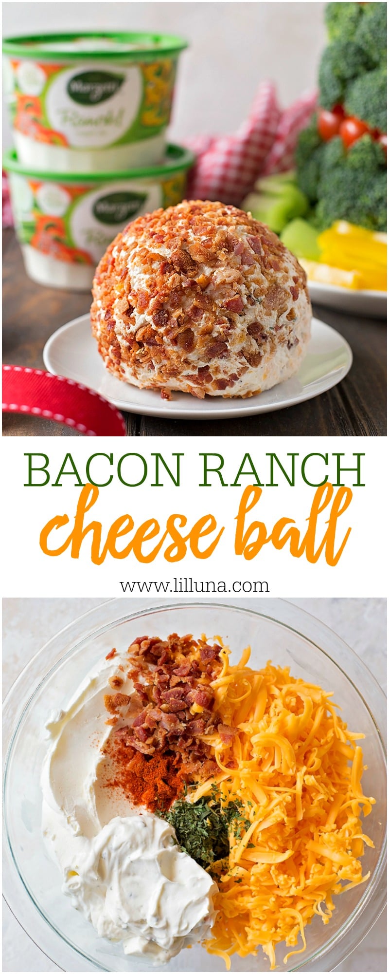Bacon Ranch Cheese Ball {a Quick Appetizer! +VIDEO} Lil' Luna
