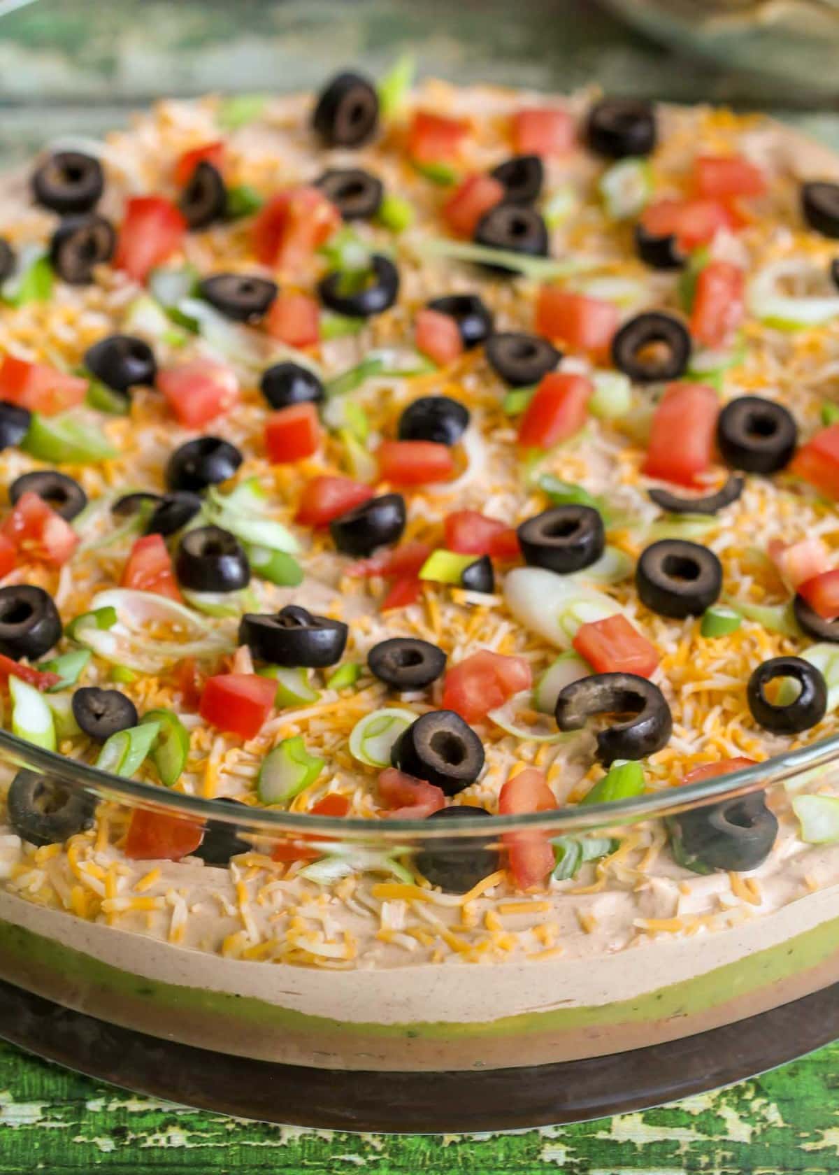 bean dip layered