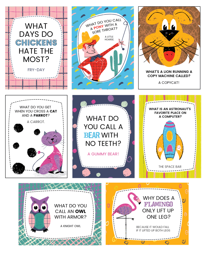 FREE Printable Lunch Box Notes + Jokes Lil' Luna