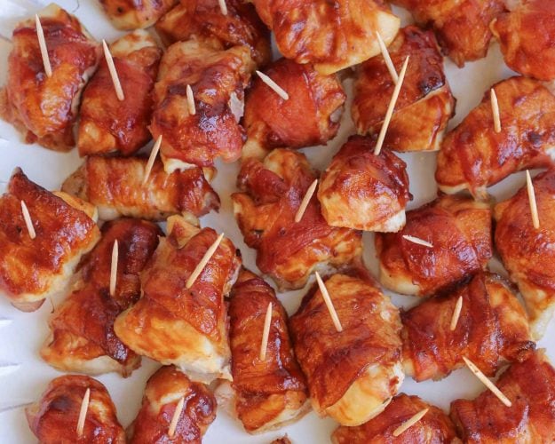 BBQ Bacon Wrapped Chicken Bites (+VIDEO) | Lil' Luna