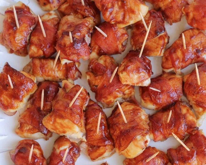 BBQ Bacon Wrapped Chicken Bites (+VIDEO) | Lil' Luna