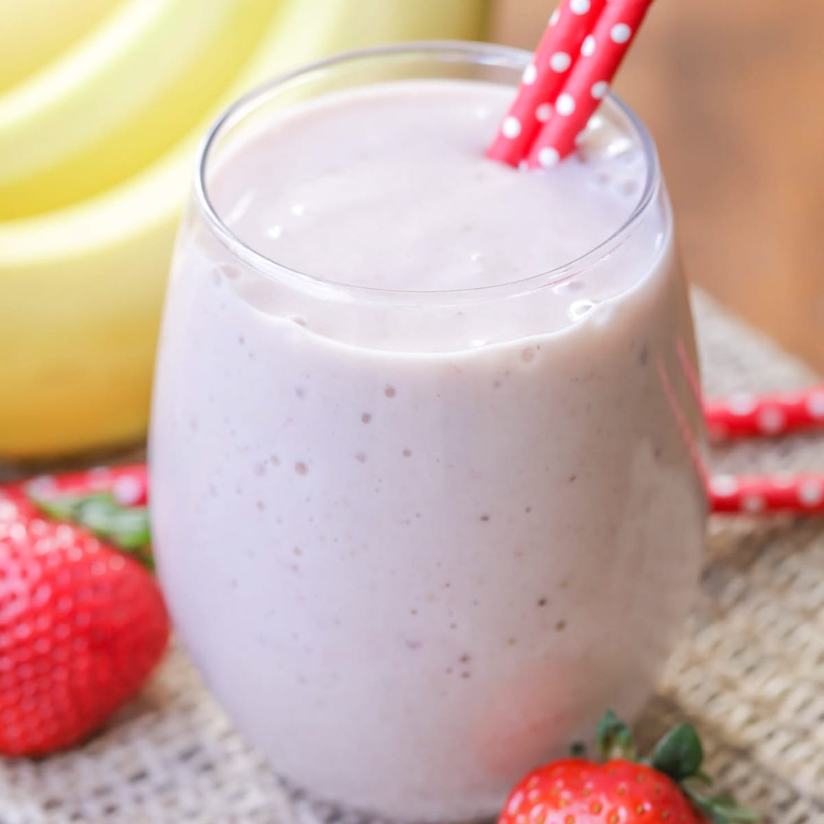 Strawberry Banana Smoothie Recipe in cup