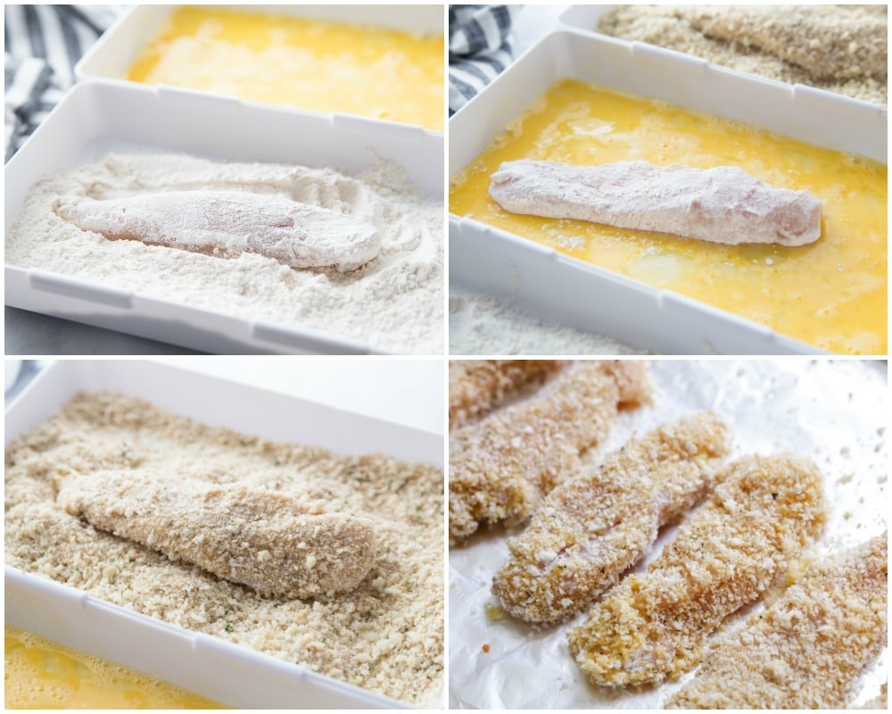 How to make Baked Chicken fingers process pics