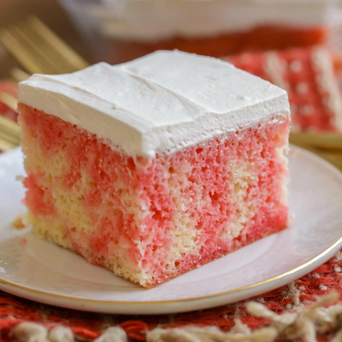 Strawberry Jello Poke Cake | Lil' Luna