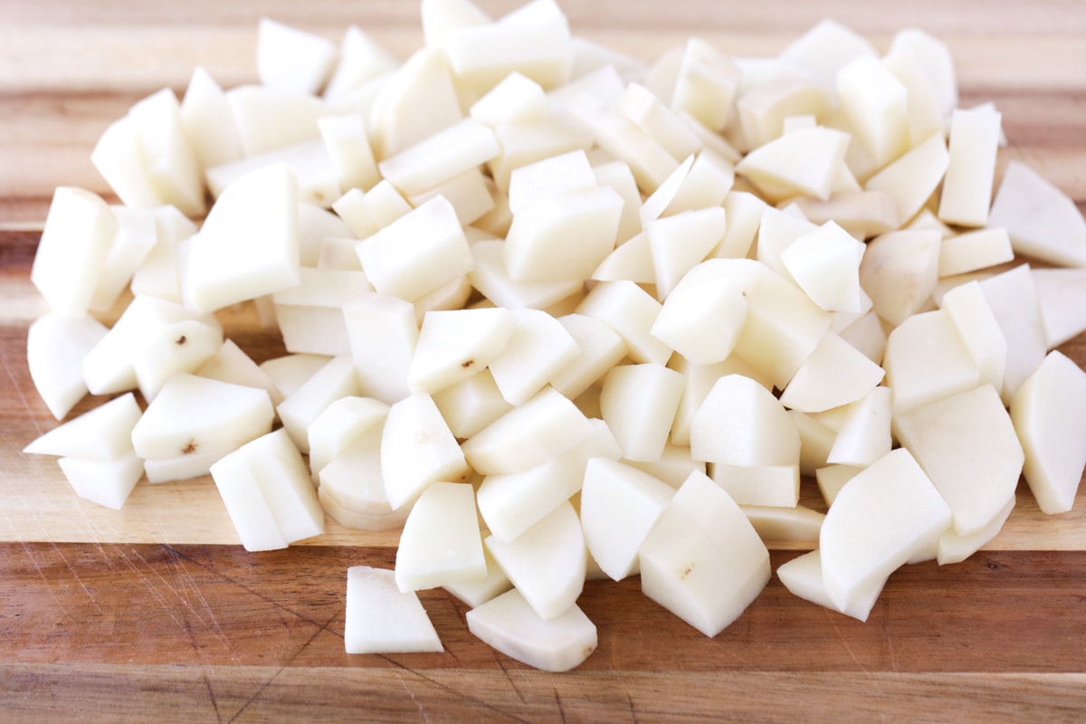 Diced potatoes to use in zuppa toscana recipe