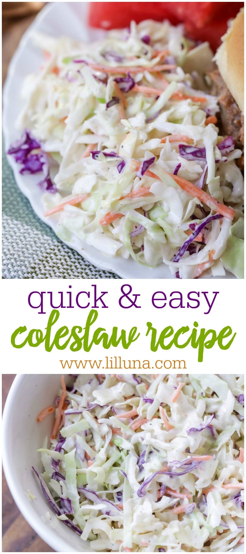 Quick & Easy Coleslaw Recipe {Made in 10 Minutes!} Lil' Luna