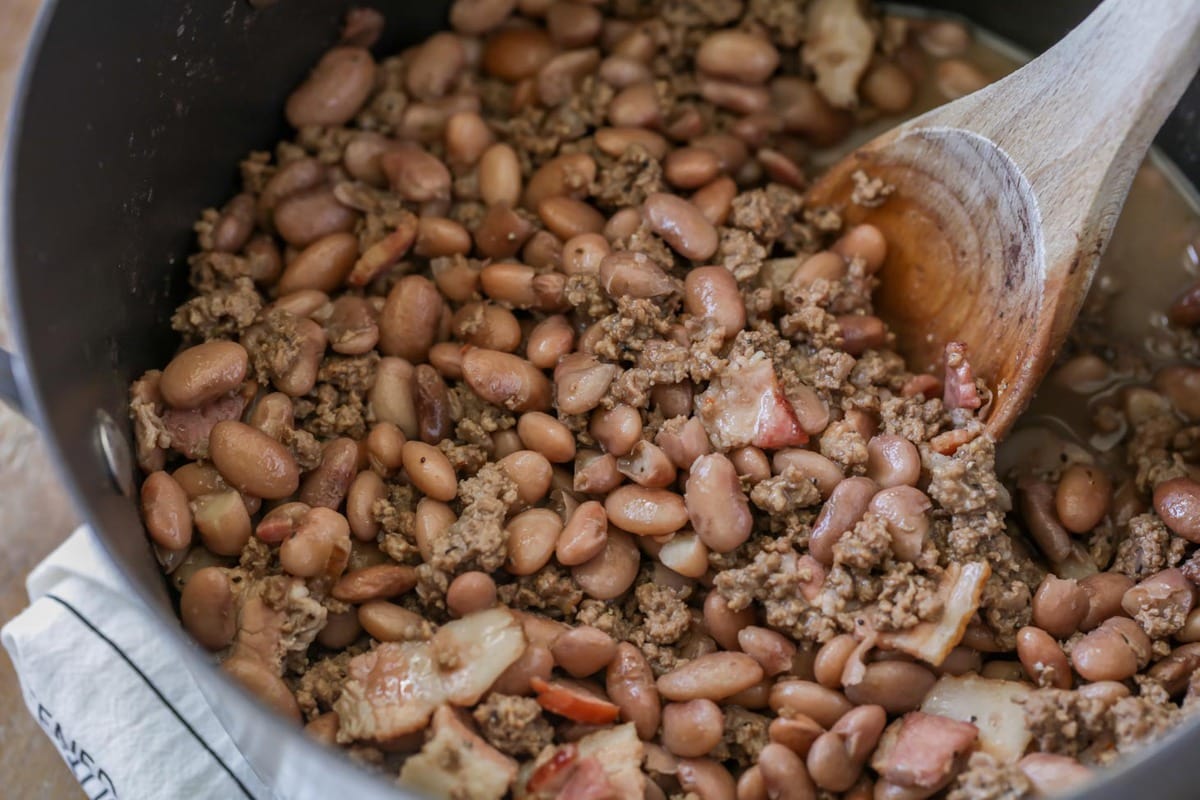 Beans and meat for Fry bread recipe