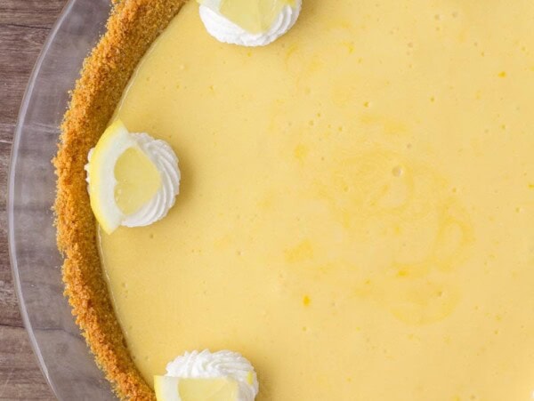 Creamy, dreamy lemon icebox pie with a graham cracker crust.