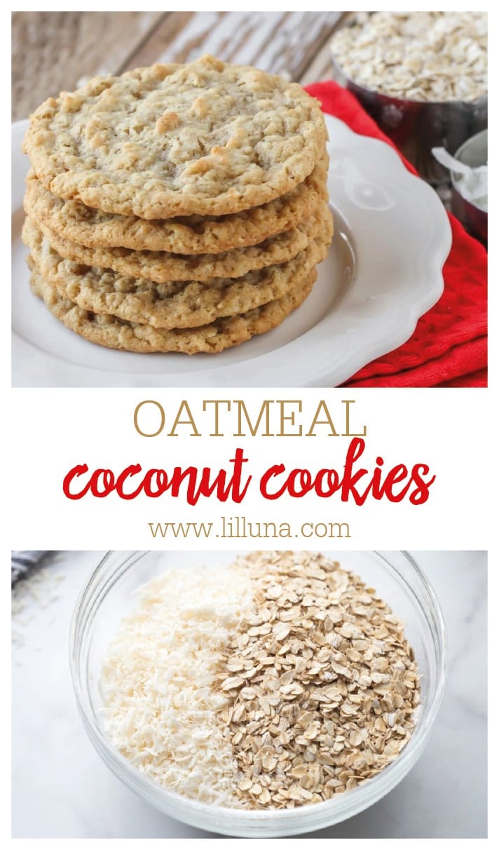 EASY Oatmeal Coconut Cookies Recipe {+VIDEO} Lil' Luna