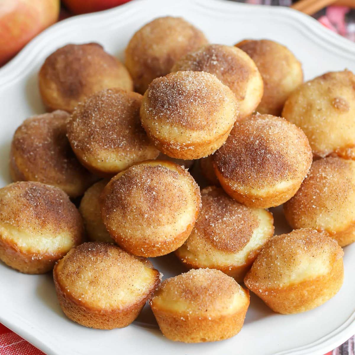 mini Applesauce Muffins on a white plate