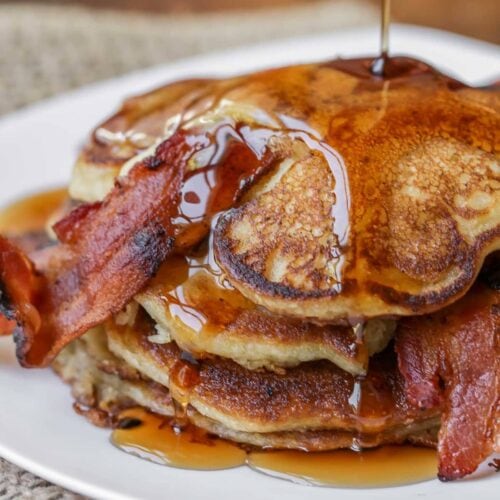 Pancakes with Sausage or Bacon