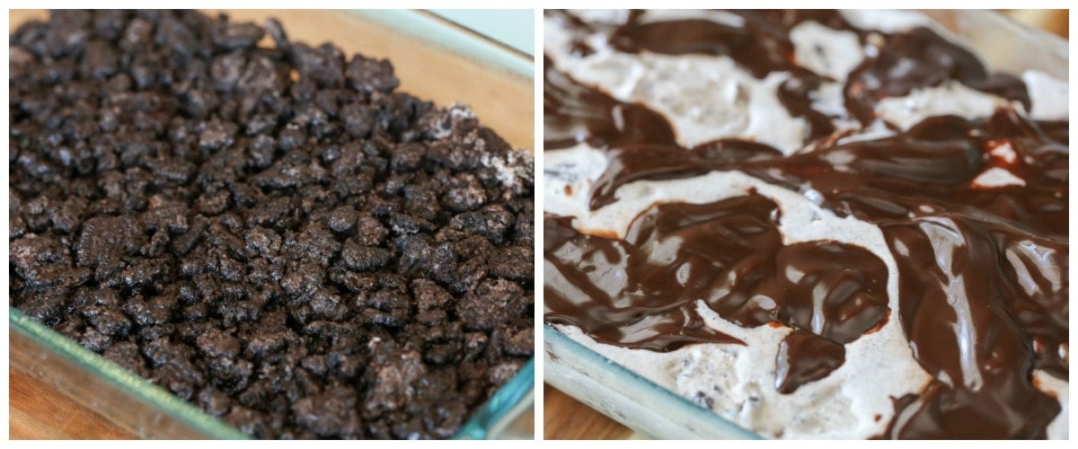 How to make Oreo ice cream cake process pics.