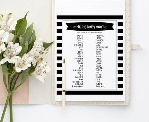 FREE Printable Baby Shower Games - 5 Games (in 3 Colors!) | Lil' Luna