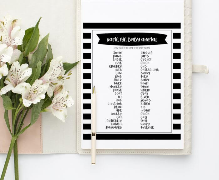 FREE Printable Baby Shower Games - 5 Games (in 3 Colors!) | Lil' Luna