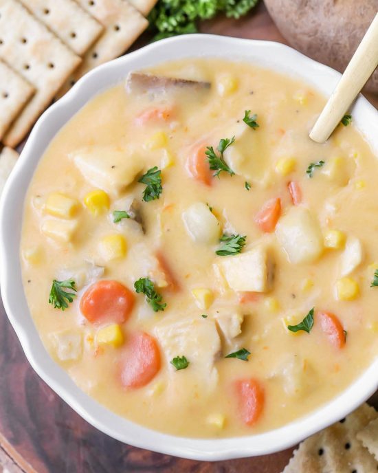 Cheesy Chicken Corn Chowder Recipe | Lil' Luna