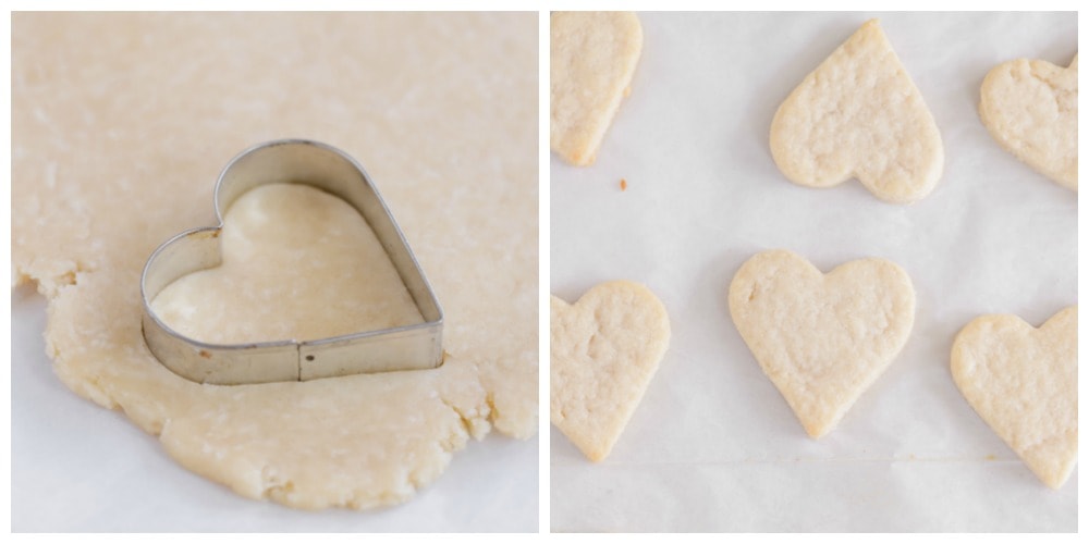 Heart-shaped pie pieces