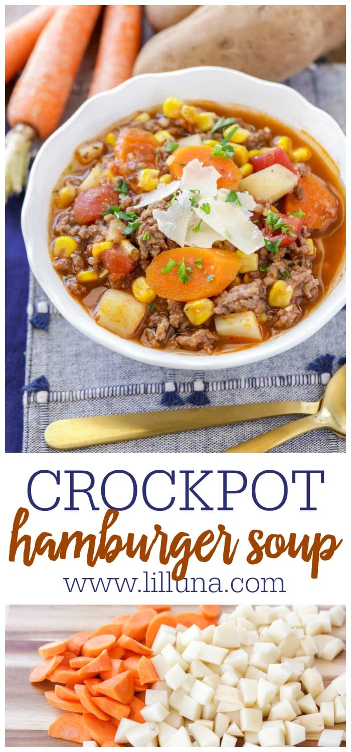 Crockpot Hamburger Soup {Prepped in Minutes!} | Lil' Luna