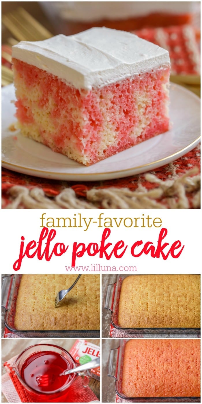 Jello Poke Cake Recipe (Works with any Flavor of Jello!) +VIDEO Lil' Luna