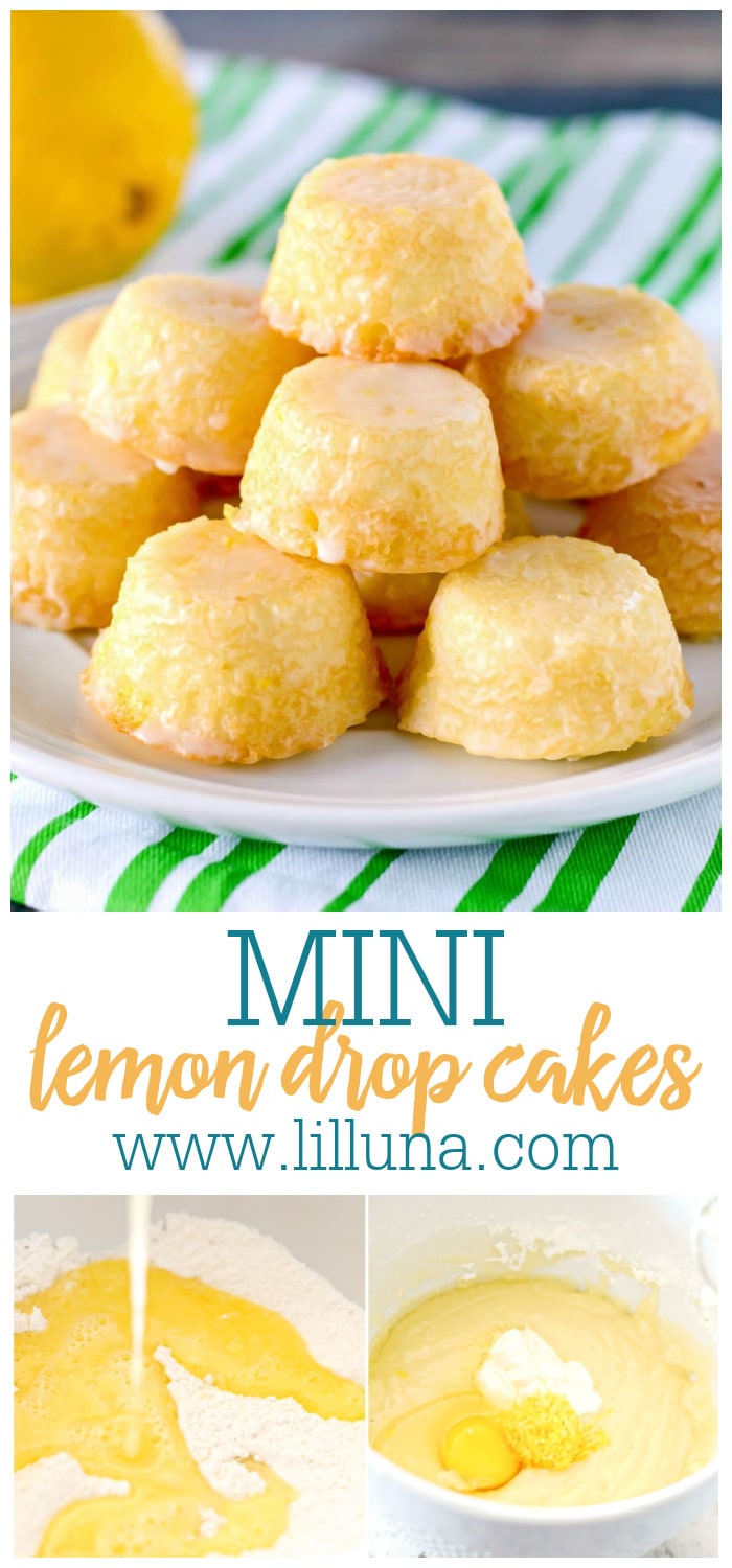 Mini Lemon Drop Cakes {Topped With a Lemon Glaze!} | Lil' Luna