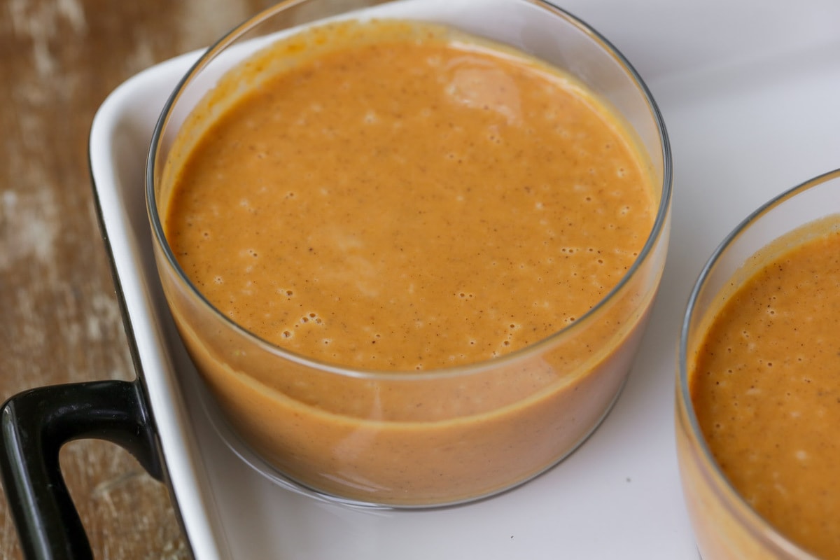 Pumpkin Pie Custard in water bath